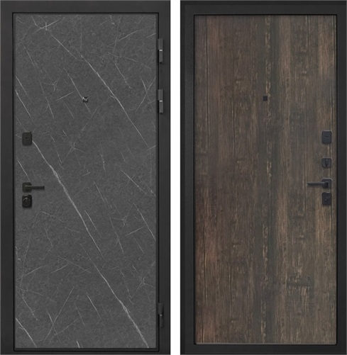 Входная дверь Профит Black (Гранит Лава / Тиковое дерево) для установки в квартиру 20238 - фото 142994