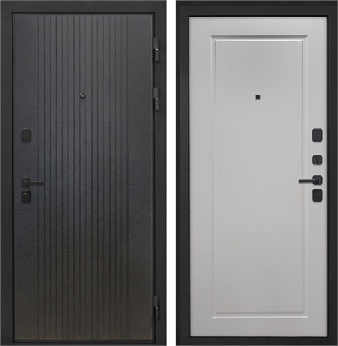 Входная дверь Профит Black ФЛ-642 (Лофт черный / Мэджик шифон белый) для установки в квартиру 30936 - фото 143012