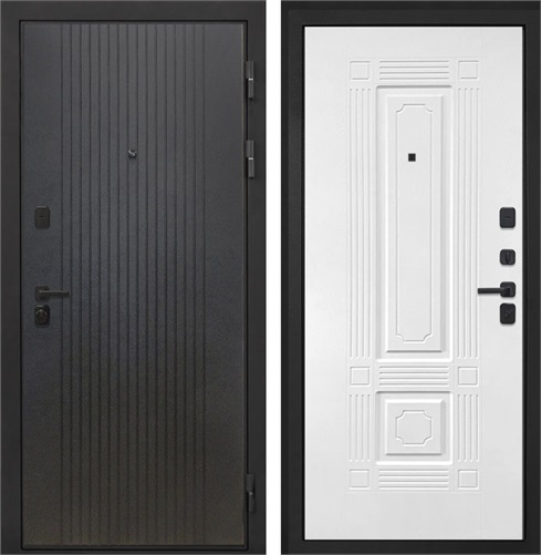 Входная дверь Профит Black ФЛ-2 (Лофт черный / Силк ясень белый) для установки в квартиру 30937 - фото 143018