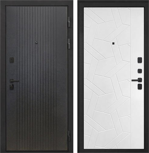 Входная дверь Профит Black ФЛ-306 (Лофт черный / Силк ясень белый) для установки в квартиру 30938 - фото 143024