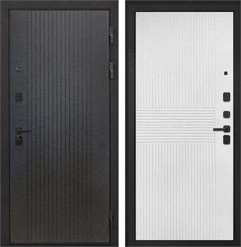 Входная дверь Профит Black ФЛ-326М (Лофт черный / Мэджик шифон белый) для установки в квартиру 30940 - фото 143036