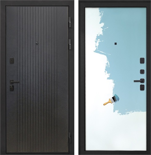 Входная дверь Профит Black (Лофт черный / Под покраску) для установки в квартиру 28925 - фото 143058