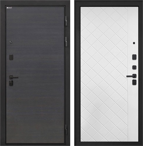 Входная дверь Профит Black ФЛ-Ромбы (Эковенге / Силк ясень белый) для установки в квартиру 30948 - фото 143096