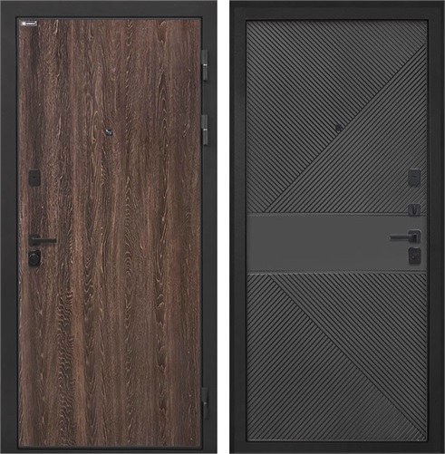 Входная дверь Профит Black ФЛ-613 (Дуб филадельфия коньяк / Черный) для установки в квартиру 30953 - фото 143137