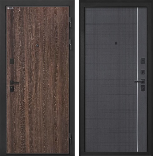 Входная дверь Профит Black В-07 (Дуб филадельфия коньяк / Венге) для установки в квартиру 30959 - фото 143179