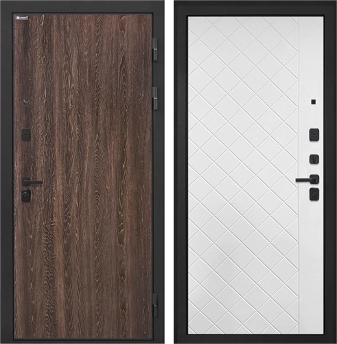 Входная дверь Профит Black ФЛ-Ромбы (Дуб филадельфия коньяк / Силк ясень белый) для установки в квартиру 30967 - фото 143236