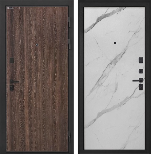 Входная дверь Профит Black Гладкая (Дуб филадельфия коньяк / Мрамор арктик) для установки в квартиру 30972 - фото 143271