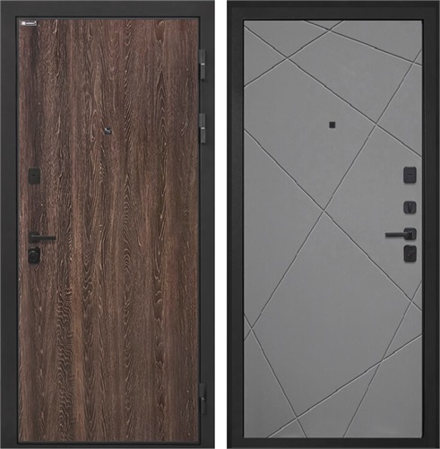 Входная дверь Профит Black Лучи-М (Дуб филадельфия коньяк / Графит софт) для установки в квартиру 30979 - фото 143320