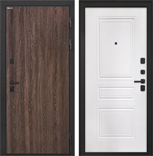 Входная дверь Профит Black ФЛ-243-М (Дуб филадельфия коньяк / Белая матовая) для установки в квартиру 30990 - фото 143399