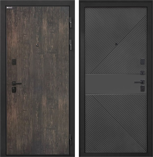 Входная дверь Профит Black ФЛ-613 (Тиковое дерево / Черный крашенный) для установки в квартиру 30991 - фото 143407