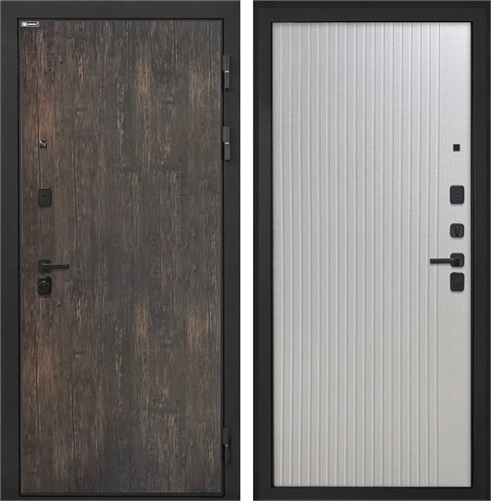 Входная дверь Профит Black ФЛ-566 (Тиковое дерево / Чесура светлая) для установки в квартиру 31002 - фото 143485