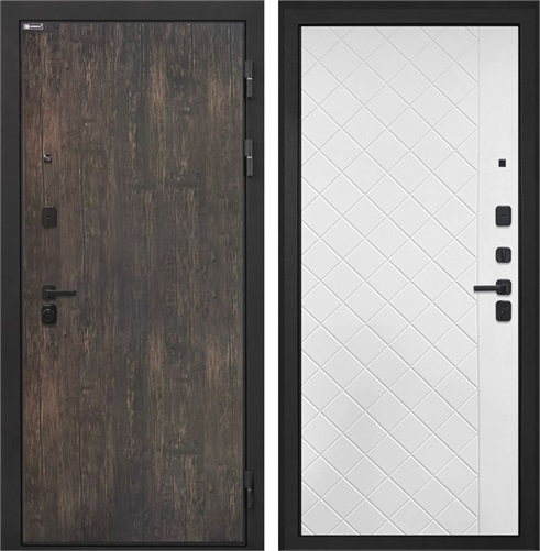 Входная дверь Профит Black ФЛ-Ромбы (Тиковое дерево / Силк ясень белый) для установки в квартиру 31005 - фото 143507
