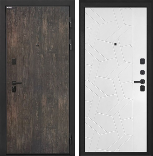 Входная дверь Профит Black ФЛ-306 (Тиковое дерево / Силк ясень белый) для установки в квартиру 31006 - фото 143514