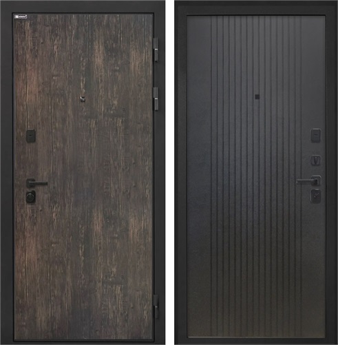 Входная дверь Профит Black Гладкая (Тиковое дерево / Лофт черный) для установки в квартиру 31012 - фото 143556
