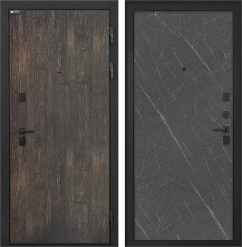 Входная дверь Профит Black Гладкая (Тиковое дерево / Гранит Лава) для установки в квартиру 31013 - фото 143563
