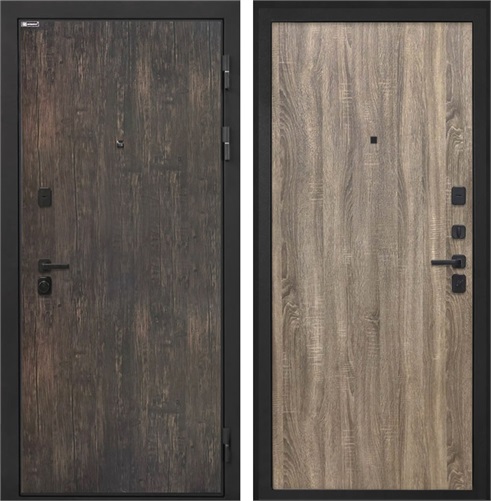 Входная дверь Профит Black Гладкая (Тиковое дерево / Ильм американский) для установки в квартиру 31014 - фото 143570