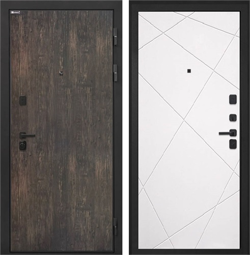 Входная дверь Профит Black Лучи-М (Тиковое дерево / Милк софт) для установки в квартиру 31016 - фото 143584