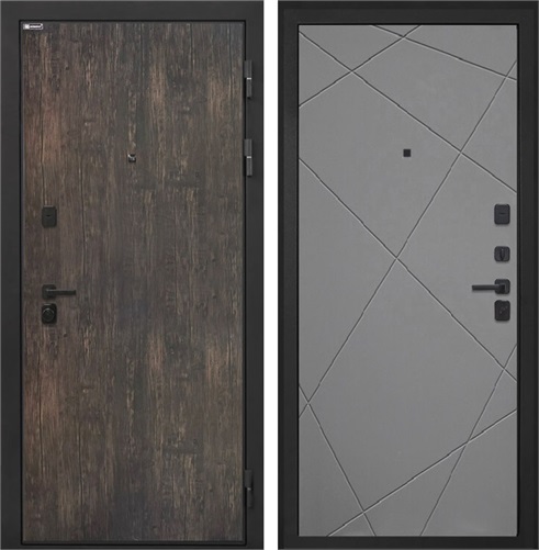 Входная дверь Профит Black Лучи-М (Тиковое дерево / Графит софт) для установки в квартиру 31017 - фото 143591