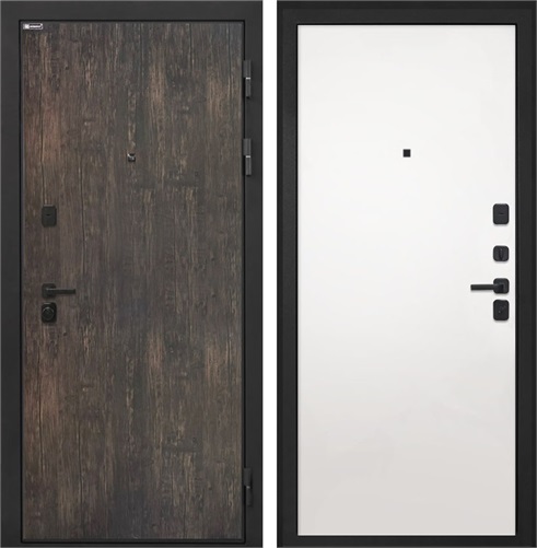 Входная дверь Профит Black Гладкая (Тиковое дерево / Силк Сноу) для установки в квартиру 31018 - фото 143598