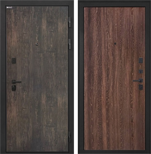 Входная дверь Профит Black (Тиковое дерево / Дуб филадельфия коньяк) для установки в квартиру 31019 - фото 143605