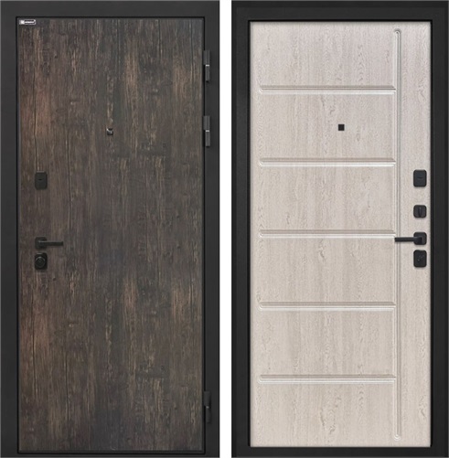 Входная дверь Профит Black ФЛ-102 (Тиковое дерево / Сосна белая) для установки в квартиру 31026 - фото 143656