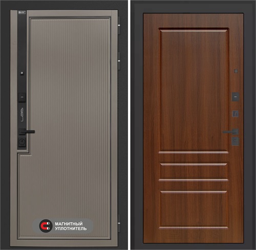 Входная дверь Лаб 1 Про - 03 Орех бренди для установки в квартиру 31031 - фото 143695