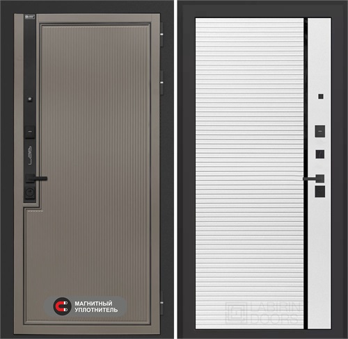 Входная дверь Лаб 1 Про - 22 Белый софт с молдингом для установки в квартиру 31044 - фото 143774