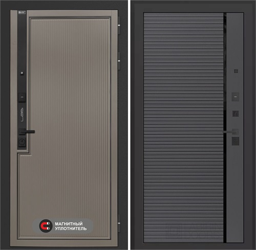 Входная дверь Лаб 1 Про - 22 Графит софт с молдингом для установки в квартиру 31045 - фото 143780