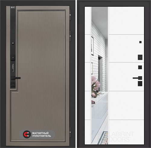 Входная дверь Лаб 1 Про с зеркалом 19 - Белый софт для установки в квартиру 31053 - фото 143829