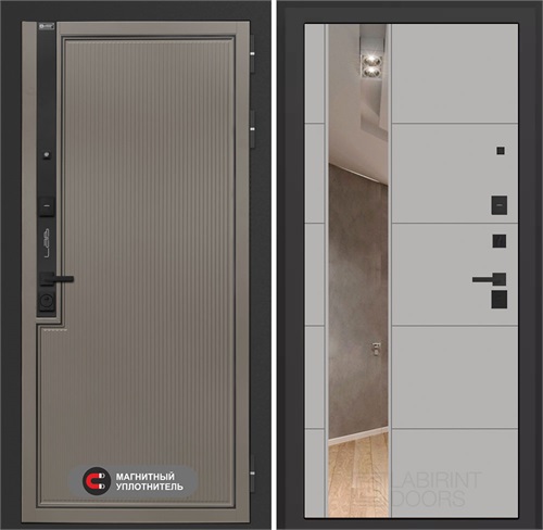 Входная дверь Лаб 1 Про с зеркалом 19 - Грей софт для установки в квартиру 31054 - фото 143835