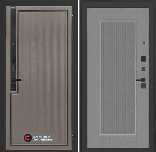 Входная дверь Лаб 1 Про - 30 Серый рельеф софт для установки в квартиру 31061 - фото 143879