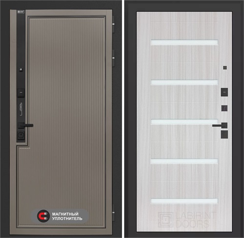 Входная дверь Лаб 1 Про - 01 Сандал белый, стекло белое для установки в квартиру 31064 - фото 143897