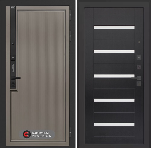 Входная дверь Лаб 1 Про - 01 Венге, стекло белое для установки в квартиру 31067 - фото 143915