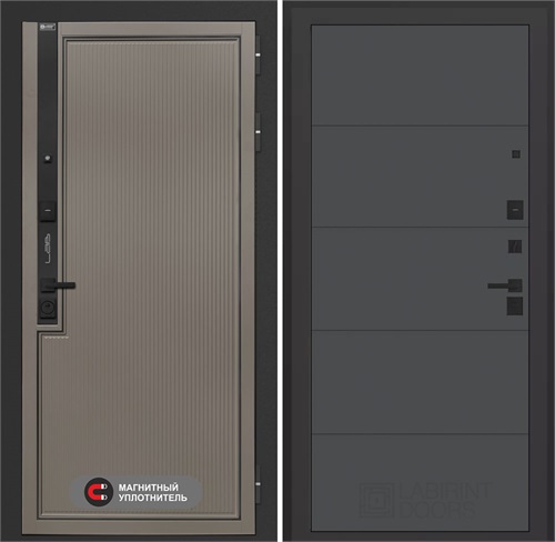 Входная дверь Лаб 1 Про - 13 Графит софт для установки в квартиру 31075 - фото 143965
