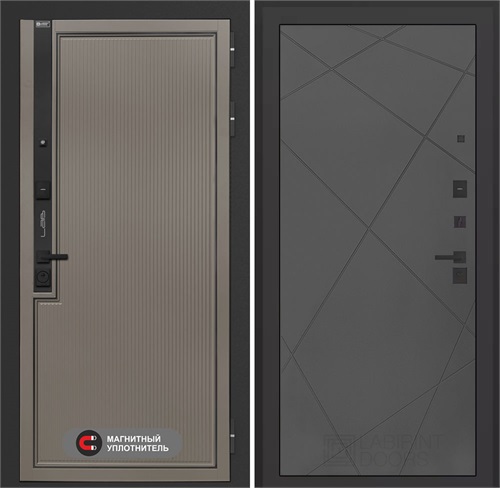 Входная дверь Лаб 1 Про - 24 Графит софт для установки в квартиру 31079 - фото 143989