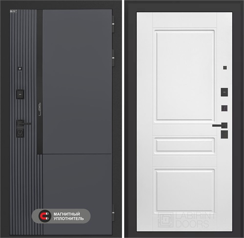 Входная дверь Лаб 2 Про - 03 Белый софт для установки в квартиру 31096 - фото 144095