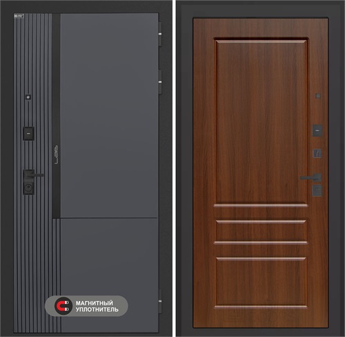 Входная дверь Лаб 2 Про - 03 Орех бренди для установки в квартиру 31098 - фото 144110