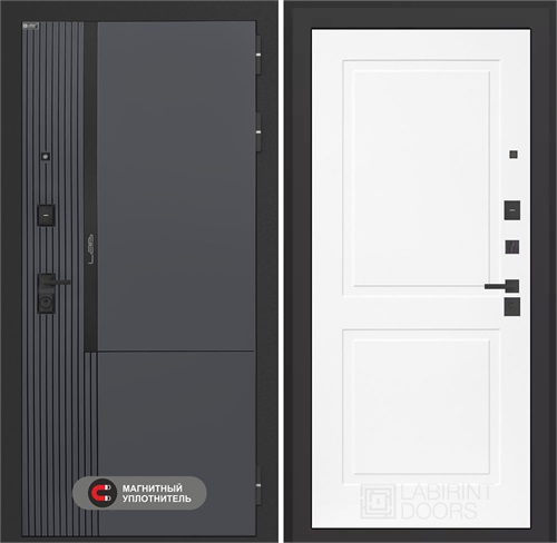 Входная дверь Лаб 2 Про - 11 Белый софт для установки в квартиру 31099 - фото 144116