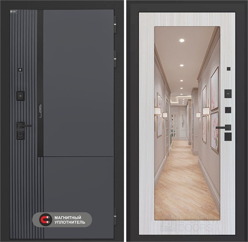 Входная дверь Лаб 2 Про с зеркалом 18 - Сандал белый для установки в квартиру 31110 - фото 144184