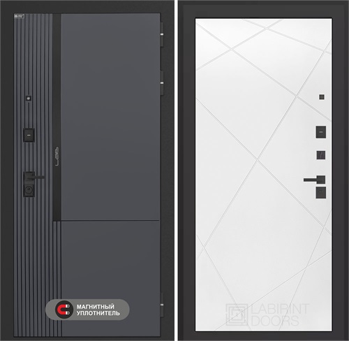 Входная дверь Лаб 2 Про - 24 Белый софт для установки в квартиру 31115 - фото 144216