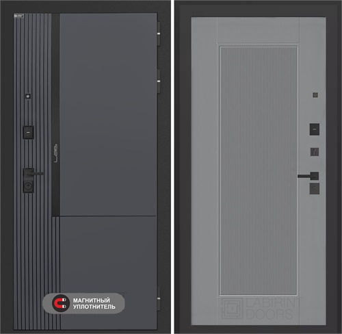Входная дверь Лаб 2 Про - 30 Серый рельеф софт для установки в квартиру 31128 - фото 144296