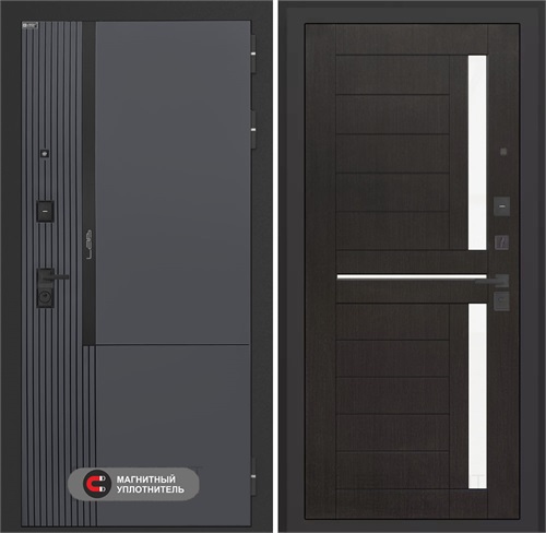 Входная дверь Лаб 2 Про - 02 Венге, стекло белое для установки в квартиру 31135 - фото 144340