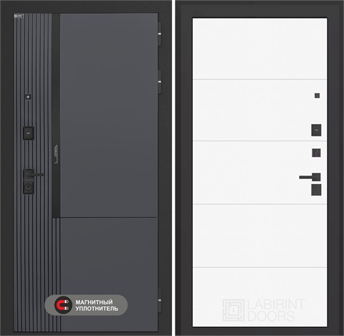 Входная дверь Лаб 2 Про - 13 Белый софт для установки в квартиру 31140 - фото 144372