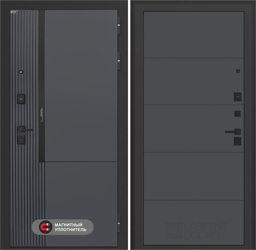 Входная дверь Лаб 2 Про - 13 Графит софт для установки в квартиру 31141 - фото 144378