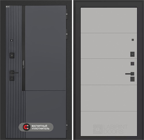 Входная дверь Лаб 2 Про - 13 Грей софт для установки в квартиру 31142 - фото 144384