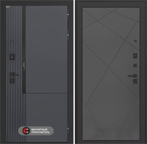 Входная дверь Лаб 2 Про - 24 Графит софт для установки в квартиру 31145 - фото 144402