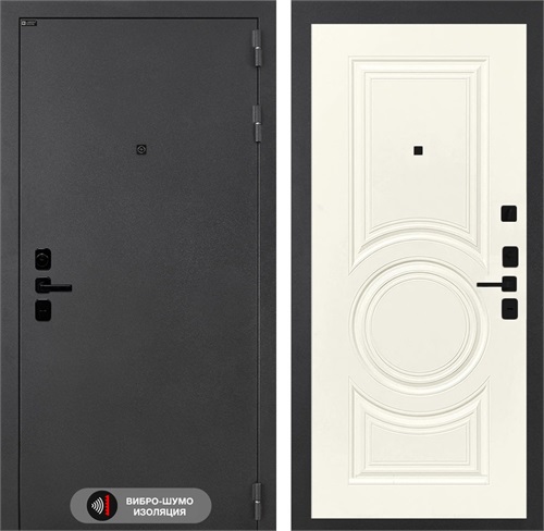 Входная дверь СонаЛаб 23 (Муар серый / Веллюто Ванила) для установки в квартиру 19341 - фото 144804