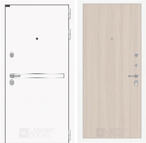 Входная дверь Лайн Вайт 5 (Шагрень белая / Ясень светлый) для установки в квартиру 31192 - фото 144875