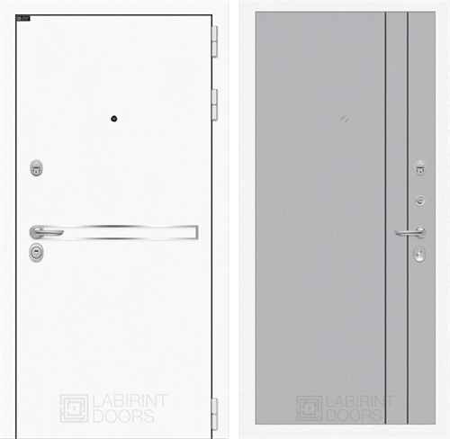 Входная дверь Лайн Вайт 10 (Шагрень белая / Серый рельеф софт) для установки в квартиру 31196 - фото 144895