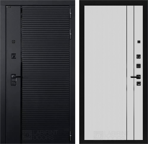 Входная дверь Пиано 10 (Чёрный кварц / Белый рельеф софт) для установки в квартиру 31215 - фото 144983